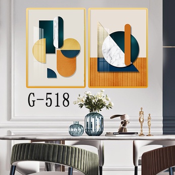 Picture file set of 2 abstract modern dining room - G-518