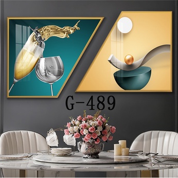 Picture file set of 2 abstract modern dining room - G-489