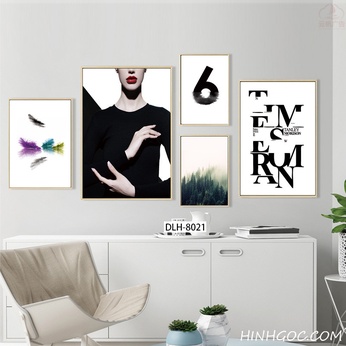 Set of 5 Nordic Abstract Art Files - DLH-8021