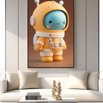 Children's Q Edition Space Astronaut Model Decorative Painting