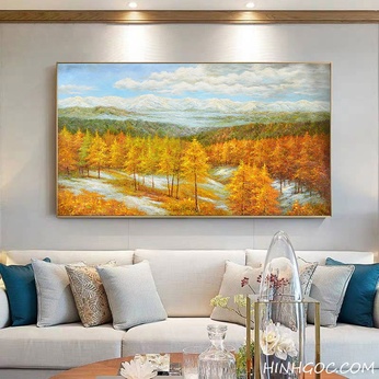 Oil Painting Landscape Art Yellow Leaf Forest File - OP16668323