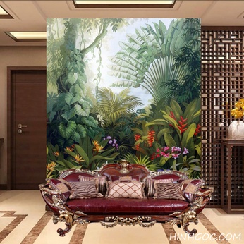 Rainforest leaf mural file - HG1018