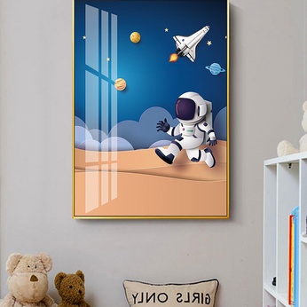 High List Cartoon Spacewalk Nursery Decorative Paintings
