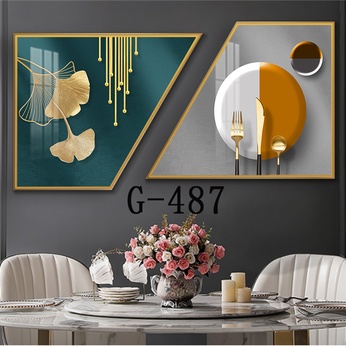 Picture file set of 2 abstract modern dining room - G-487