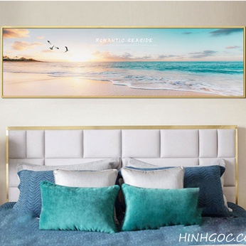 Sunrise landscape painting file on the beach decorating the bedroom - OP18528595