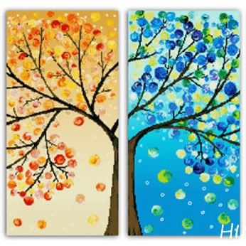 Abstract art file of 4-season tree - HG209