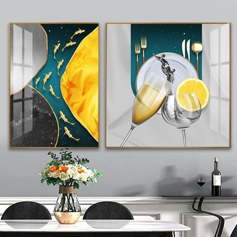 Set of 2 Modern Abstract Art Files for Dining Room - HQ-504