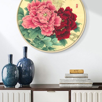 Blooming Rich Chinese Hand Painted Peony Decorative Painting