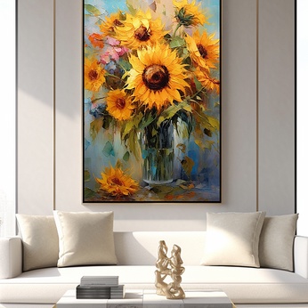 Scraper Sunflower Oil Painting Living Room Decorative Painting