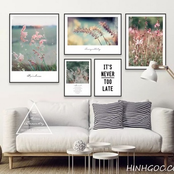 Picture file of 5 paintings combined with flowers and quotes - HG5008