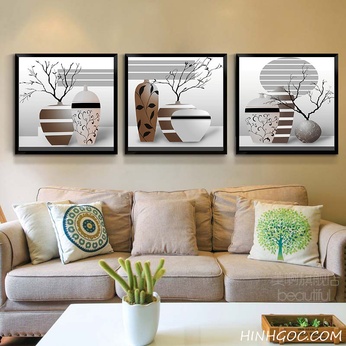 Painting file of 3 decorative vases - BH026