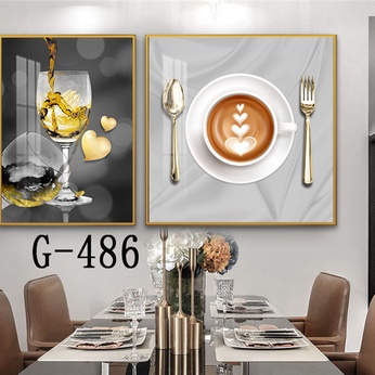 Picture file set of 2 abstract modern dining room - G-486