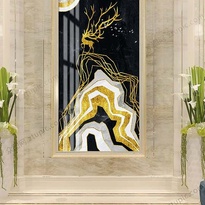 Light luxury mountain deer atrium decorative painting