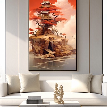 Chinese Pavilion Pavilion Living Room Decorative Painting