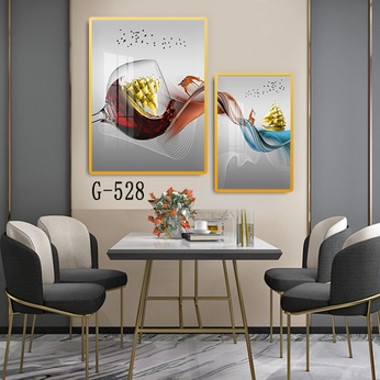 Picture file set of 2 abstract modern dining room - G-528