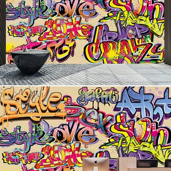 Alphabet Graffiti Tooling Background Wall