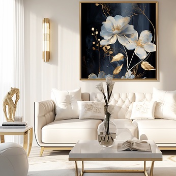 Romantic Elegance Mysterious Atmosphere Flower Living Room Decorative Painting