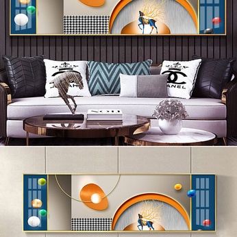 Elk three-dimensional geometric decorative painting
