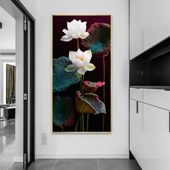 White lotus oil painting file - OP17103946