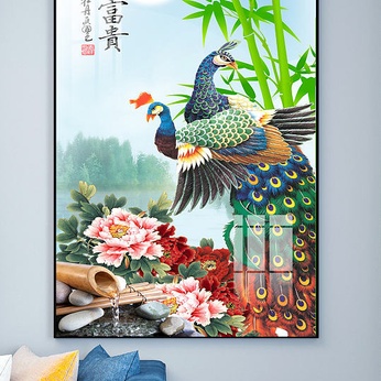 Chinese Peacock House and Rich Decorative Paintings