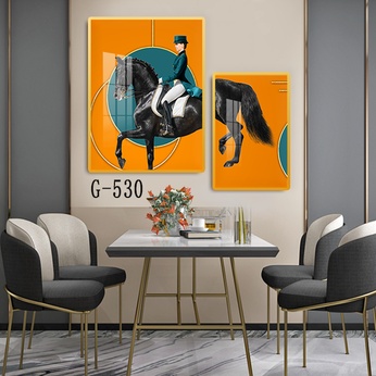 Picture file set of 2 abstract modern dining room - G-530