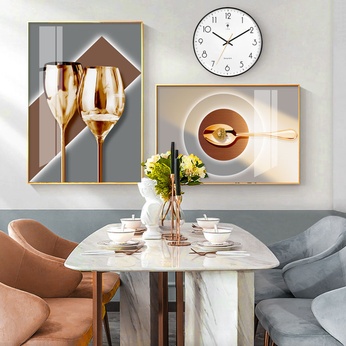 Set of 2 Modern Abstract Art Files for Dining Room - HQ-490