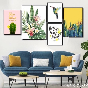 Picture file of 5 pictures combined with bird cactus flowers and quotes - HG511