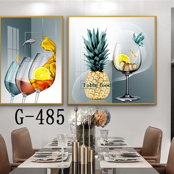 Picture file set of 2 abstract modern dining room - G-485