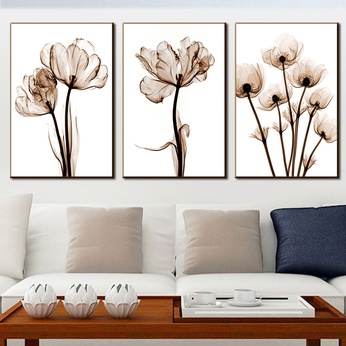 Picture file set of 3 hand-painted flower trees - HL0018