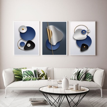 Downloadable Modern Abstract Art Triptych Set - OP25417385