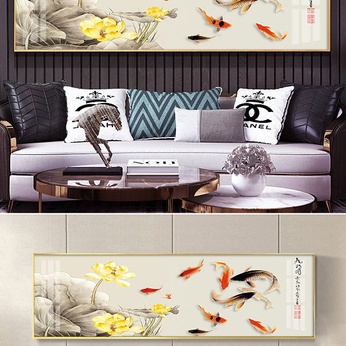 Lotus Nine Fish Goldfish Carp Yearly Fish Decorative Painting
