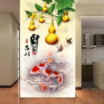 FIle carp painting and golden lake - HG132