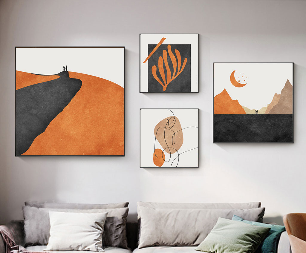 File of 4 modern abstract paintings - HQ-510