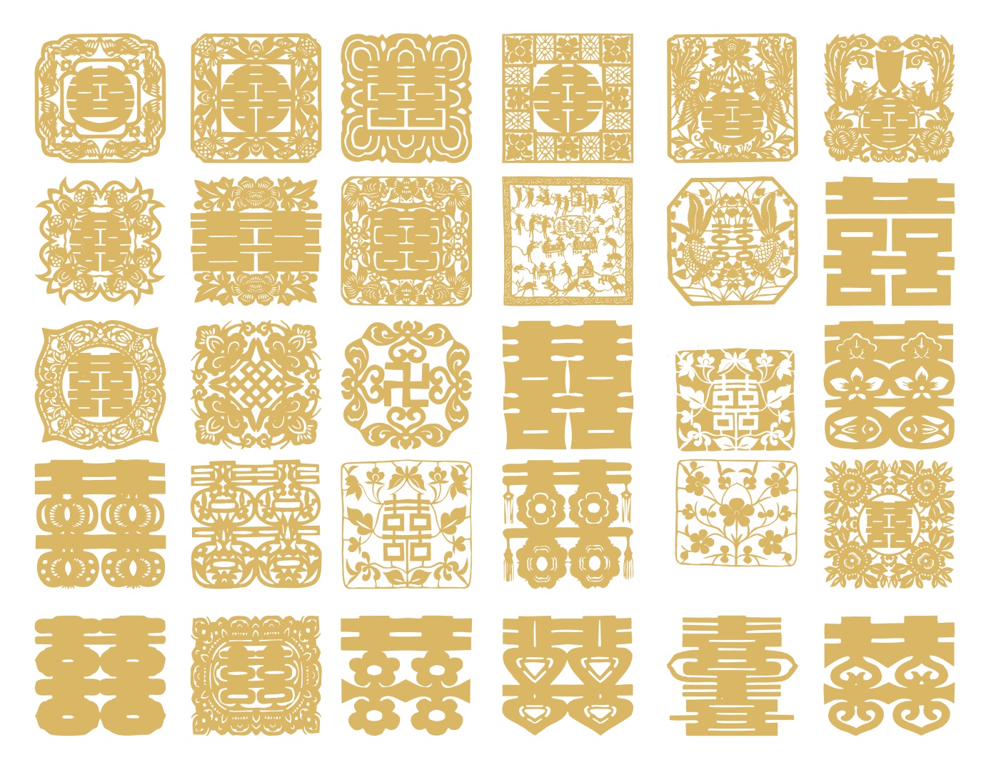 6 sets of beautiful Hy (duplex) vector files for wedding designs, wedding invitations - WDA2