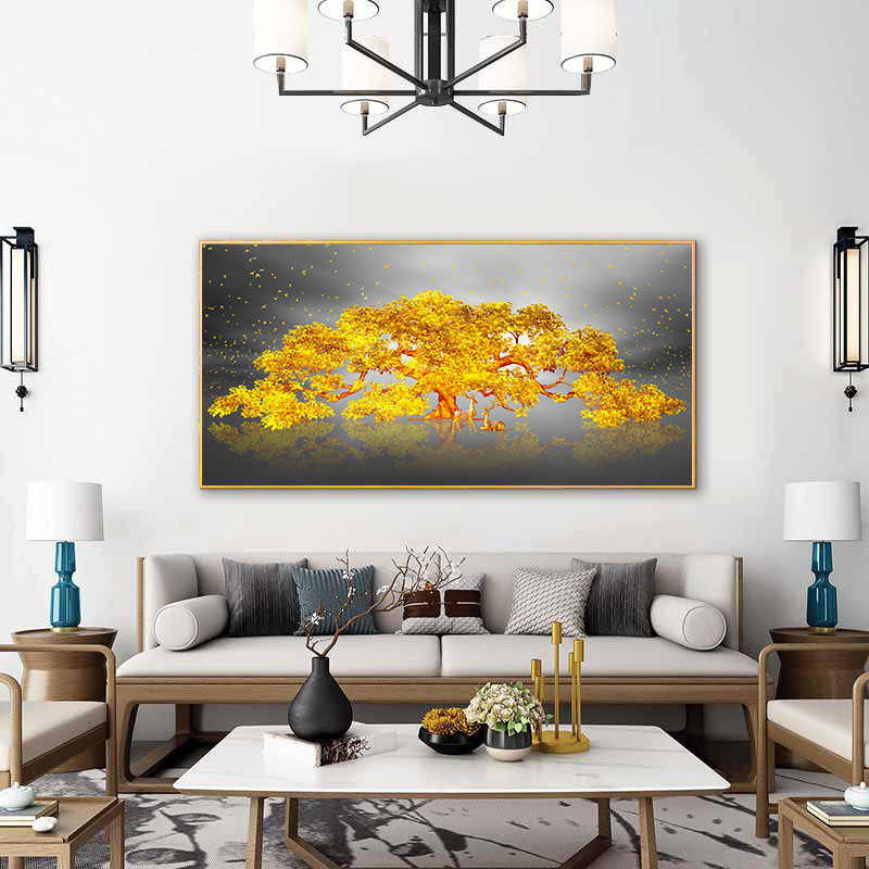 Yellow tree painting file OF fortune - TQ0005