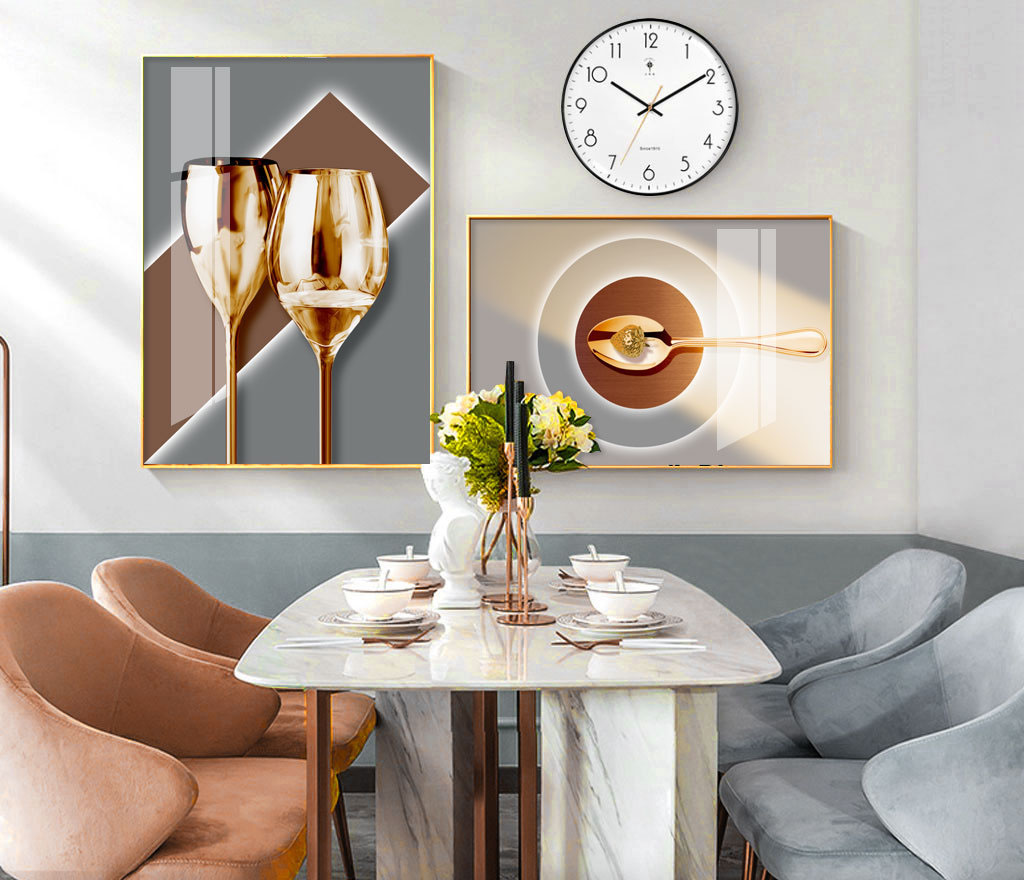 Set of 2 Modern Abstract Art Files for Dining Room - HQ-490