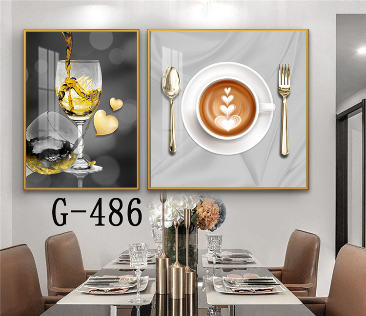 Picture file set of 2 abstract modern dining room - G-486