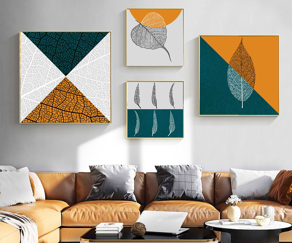 File of 4 modern abstract paintings - HQ-515