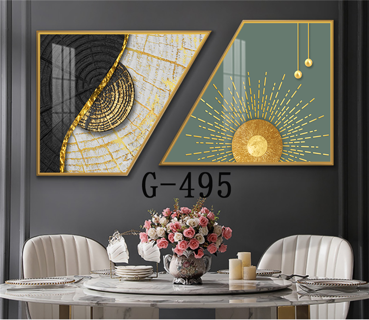 Picture file set of 2 abstract modern dining room - G-495