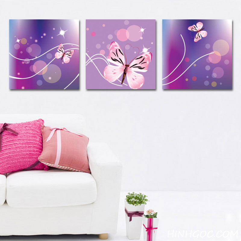 Painting file of 3 pink butterflies - FR310