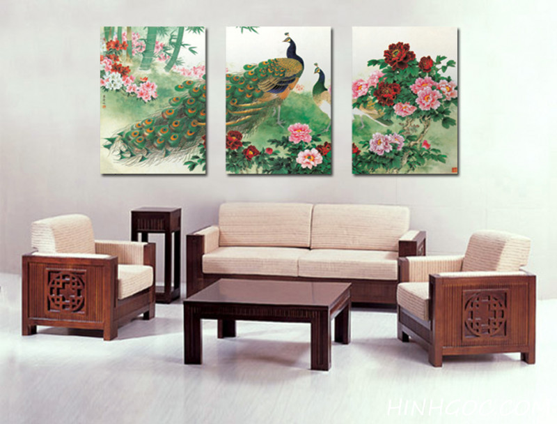 File of 3 pictures of peacock and peony  - HG315