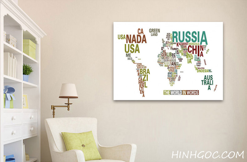 World map picture file compounded by country name - HG1001