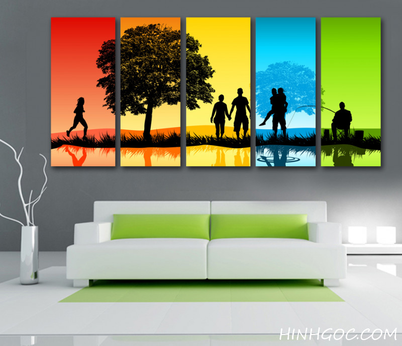 FILE OF 5 COLORFUL PAINTINGS - HG501