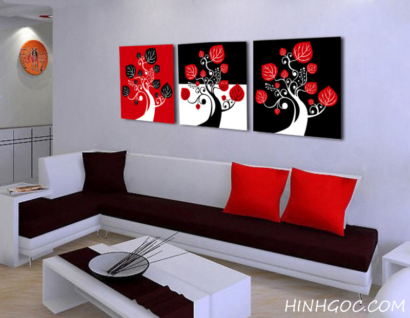 File of 3-color black-red-white tree art set - HG305_11