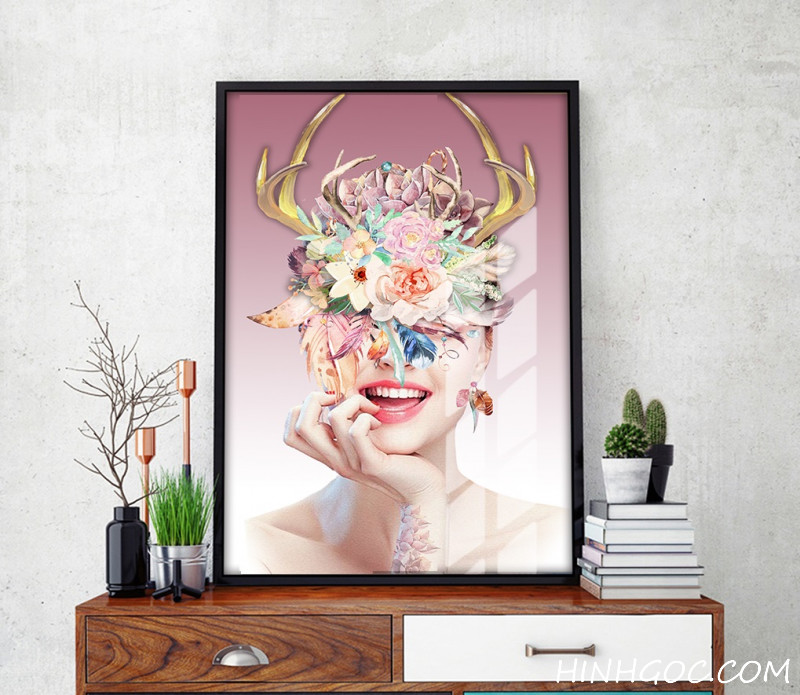 Female and Floral Portrait Art File - HG1011