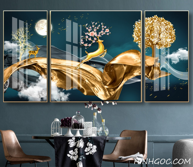 Modern crystal deer painting file - HG30000