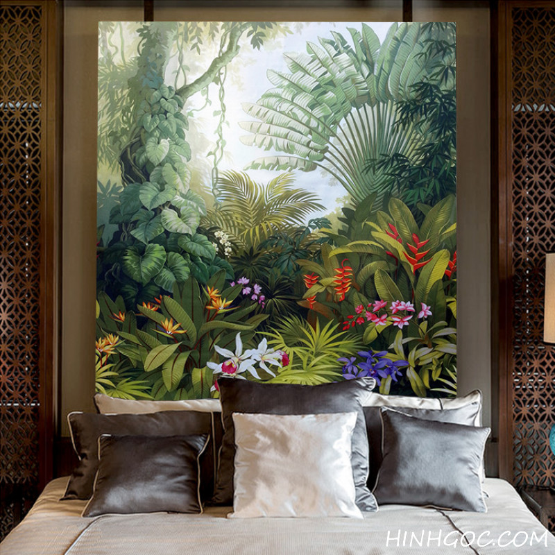 Rainforest leaf mural file - HG1018