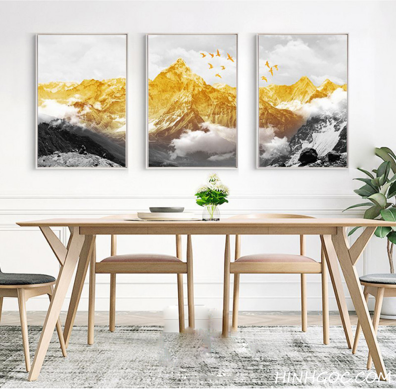 Golden Snow Mountain Modern Landscape Painting File - HG1033