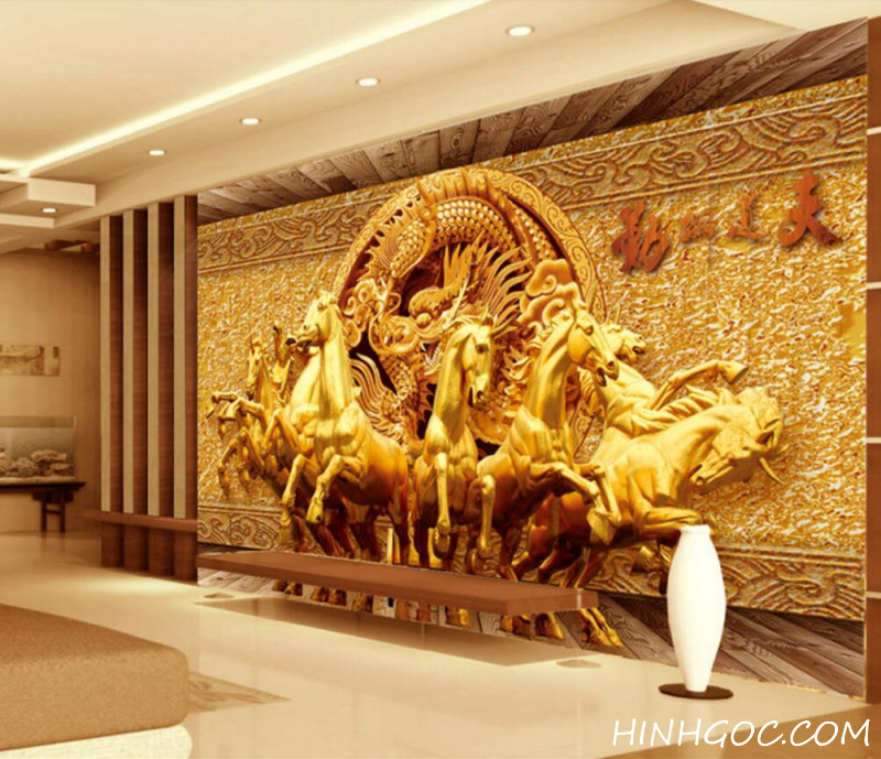 Golden dragon relief and octagon painting file - HG1034