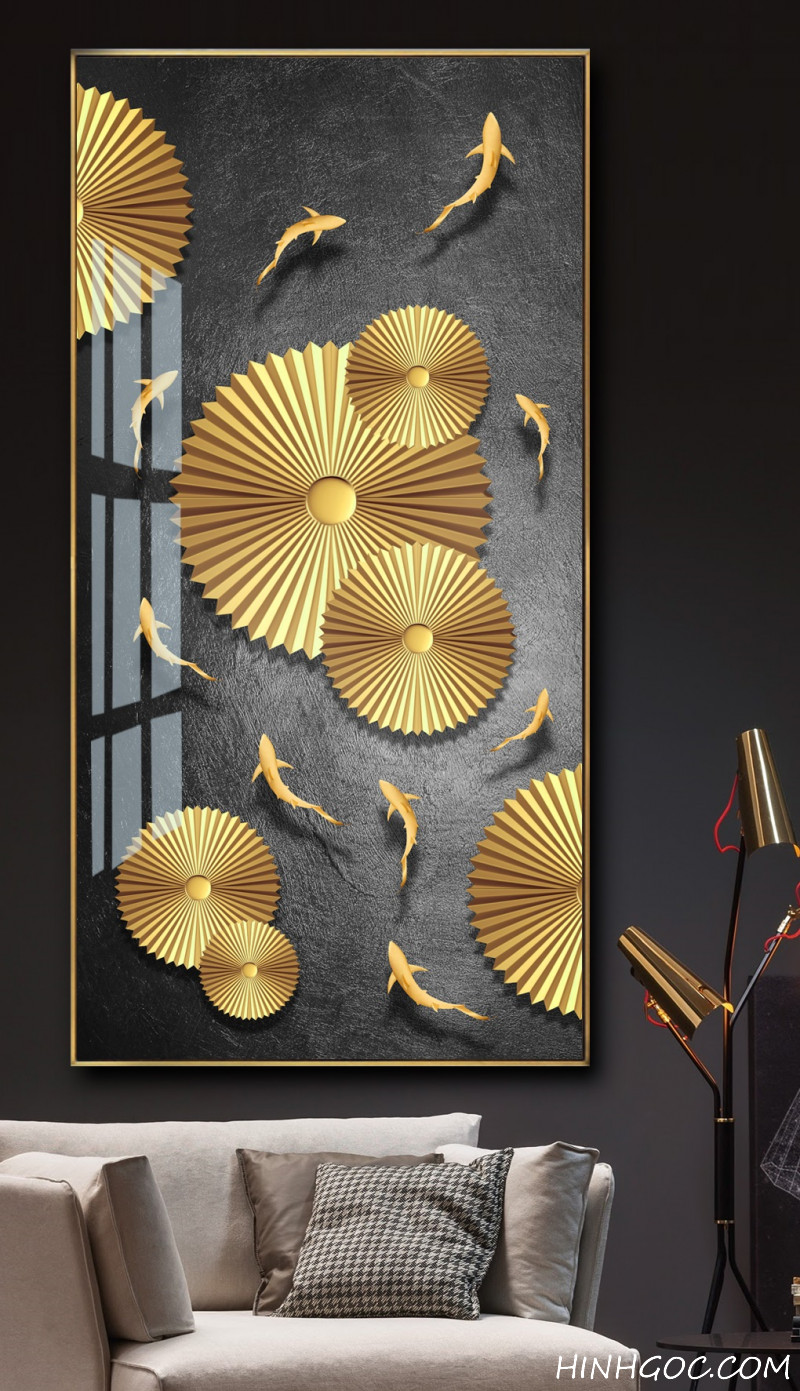 Modern style carp lotus painting file - HG1039